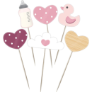 CARD PINK CAKE PICKS 6 ASST