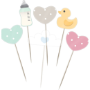 CARD UNISEX CAKE PICKS 6 ASST