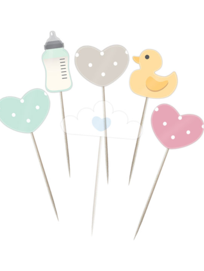 CARD UNISEX CAKE PICKS 6 ASST