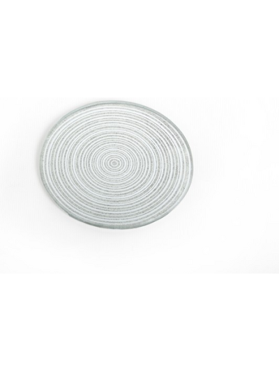SIFCON 10CM SILVER GLITTER CANDLE PLATE