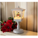 31CM LANTERN SNOWBLOWER SANTA-SNOWMAN (WHITE)