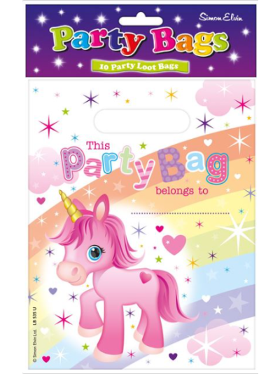 SIMON ELVIN 10 LOOT BAGS UNICORN