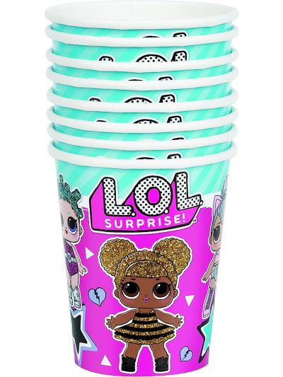 UNIQUE LOL SURPRISE 9OZ CUPS PK8