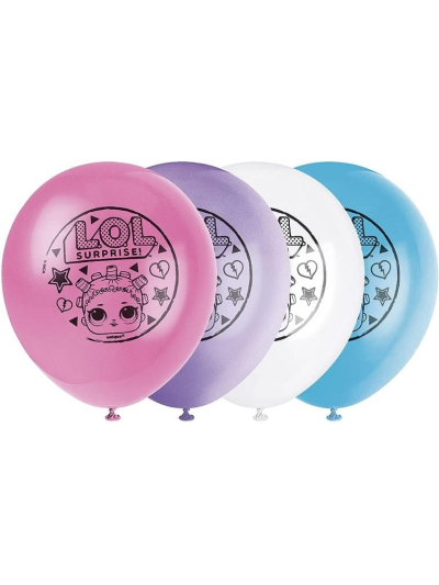 UNIQUE LOL SURPRISE 12" LATEX BALLOONS PK8