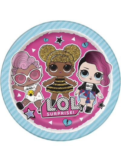 LOL SURPRISE 9" ROUND PLATES PK8