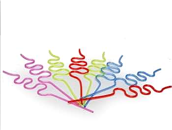 UNIQUE SQUIGGLE LOOP 8 STRAWS