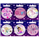 S/ELVIN BADGES BDAY GIRL : ASSORTED: SEND ACCORDING TO AVAIBILITY