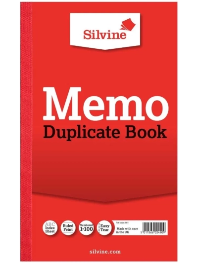 SILVINE MEMO DUPLICATE BOOK SOLD SINGLE