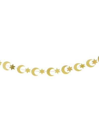HOOTYBALLOO GOLD MOON & STAR BANNER 4M