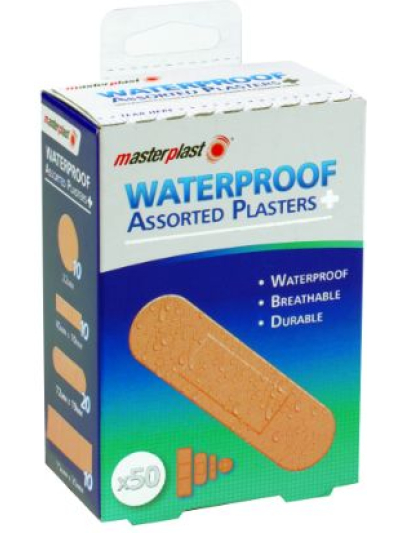 MASTERPROOF ASSORTED PLASTERS WATERPROOF PK50