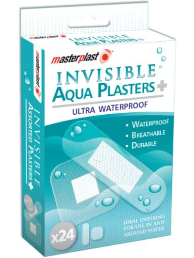 MASTERPLAST INVISIBLE AQUA PLASTERS ULTRA WATERPROOF 24PK