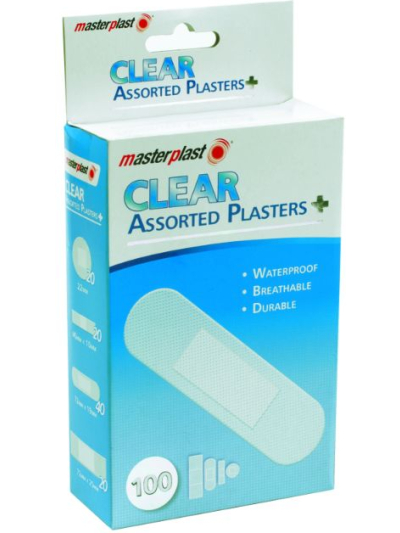 MASTERPLAST  WATERPROOF CLEAR  ASSORTED PLASTERS PK100