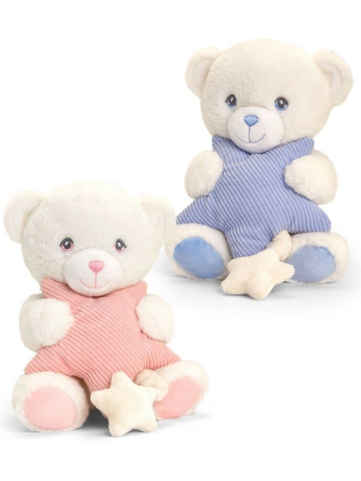 KEEL TOYS 20CM BEAR WITH MUSICAL STAR 2 ASSTD: SOLD SINGLE AND SET OF 2
