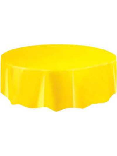 UNIQUE 84" NEON YELLOW ROUND TABLECOVER