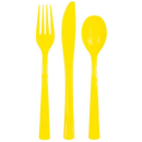 UNIQUE ASST NEON YELLOW  CUTLERY 18PC