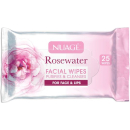 NUAGE ROSEWATER FACIAL WIPES PURIFIES & CLEANSES FOR FACE & LIPS- 25 WIPES