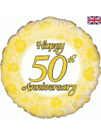 OAKTREE 18IN HAPPY 50TH ANNIVERSARY FOIL BALLOON