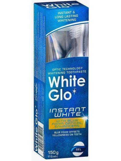 WHITE GLO OPTIC TECHNOLOGY WHITENING TOOTHPASTE INSTNANT WHITE GEL, 150G