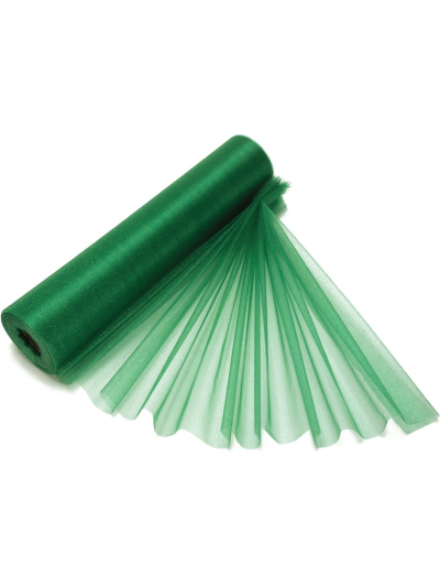 CLUB GREEN ORGANZA SHEER ROLL 29CMX25M BOTTLE GREEN