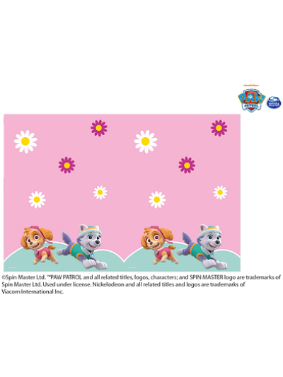 PAW PATROL SKYE & EVEREST PLASTIC TABLE COVER 1CT