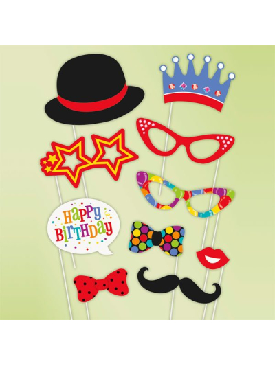 UNIQUE 10 CONFETTI BIRTHDAY PHOTO PROPS