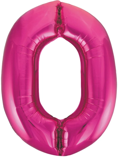 UNIQUE 34" PINK FOIL BALLOON NUMBER 0
