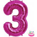 UNIQUE 34" PINK FOIL BALLOONS NUMBER 3