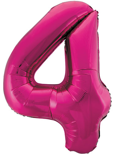 UNIQUE 34" PINK FOIL BALLOON NUMBER 4