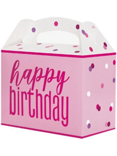 UNIQUE GLITZ PINK BIRTHDAY PARTY BOXES