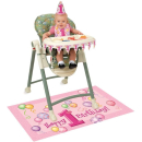 UNIQUE 1ST BIRTHDAY PINK HIGH CHAIR DECO KIT