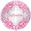 UNIQUE 18" PINK CROSS CONFIRMATION FOIL BALLOON
