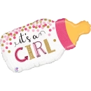 BETALIIC CONFETTI 33" BABY GIRL BOTTLE SHAPE BALLOON