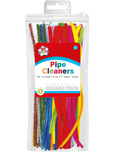 ASSORTED PIPE CLEANERS PK50