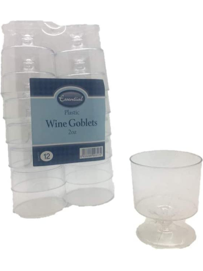 PLASTIC STEM 2 OZ WINE GOBLET PK12