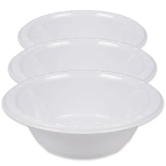 SPLENDORE 12OZ WHITE PLASTIC BOWLS PK50