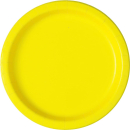 UNIQUE 9" NEON YELLOW DISPOSABLE ROUND PLATES PK16