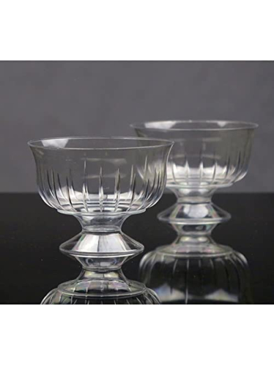 PLASTIC FOOTED ICE CREAM BOWL 8OZ PK6