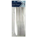 PLASTIC KNIVES SILVER PK12