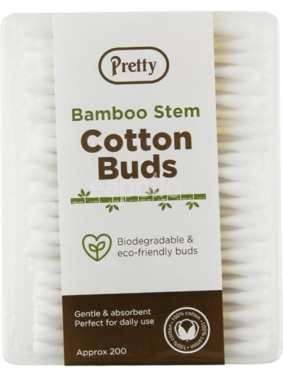 PRETTY BAMBOO STEM COTTON BUDS PK200