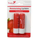 PRETTY MOISTURISING LIP BALM "STRAWBERRY" PACK OF 2