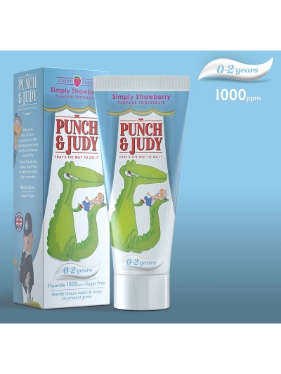 PUNCH & JUDY SIMPLY STRAWBERRY FLAVOUR TOOTHPASTE FOR 0-2 YEARS,50ML