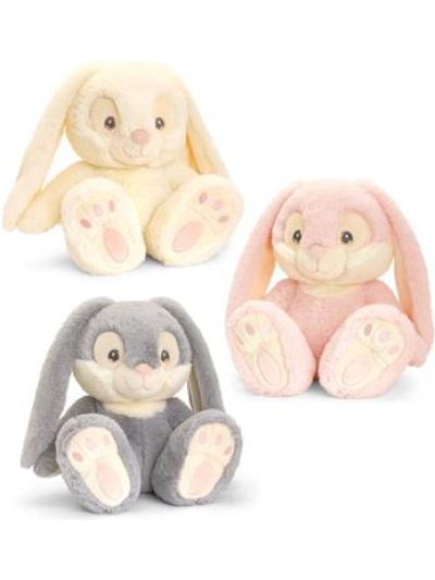 KEEL TOYS 22CM PATCHFOOT RABBITS 3 ASSTD: SOLD SINGLE AND IN SET OF 3
