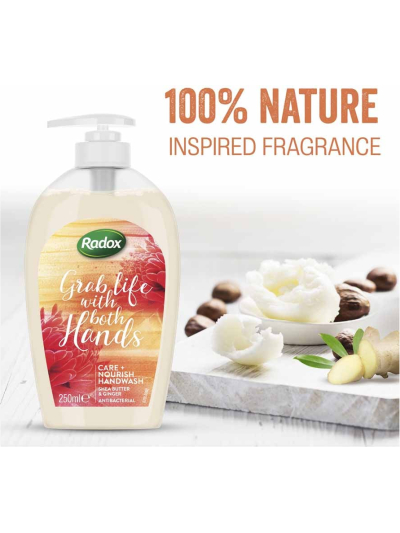 RADOX "GRAB LIFE BOTH HANDS" SHEA BUTTER & GINGER ANTIBACTERIAL HANDWASH