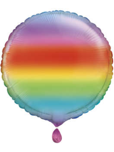 UNIQUE 18" ROUND RAINBOW FOIL BALLOON