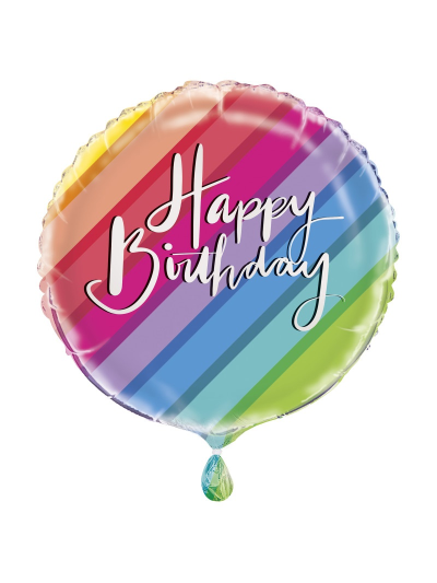 UNIQUE 18" RAINBOW BIRTHDAY  FOIL BALLOON