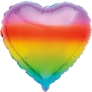 UNIQUE 18" HEART RAINBOW FOIL BALLOON