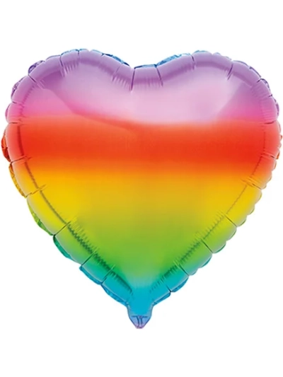 UNIQUE 18" HEART RAINBOW FOIL BALLOON