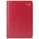A5 DIARY 2024 DAY A PAGE HARBACK - RED