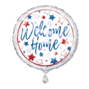 UNIQUE 18" RED BLUE WHITE WELCOME HOME FOIL BALLOON