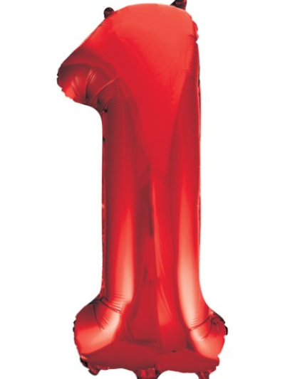UNIQUE 34" RED FOIL BALLOON NUMBER 1